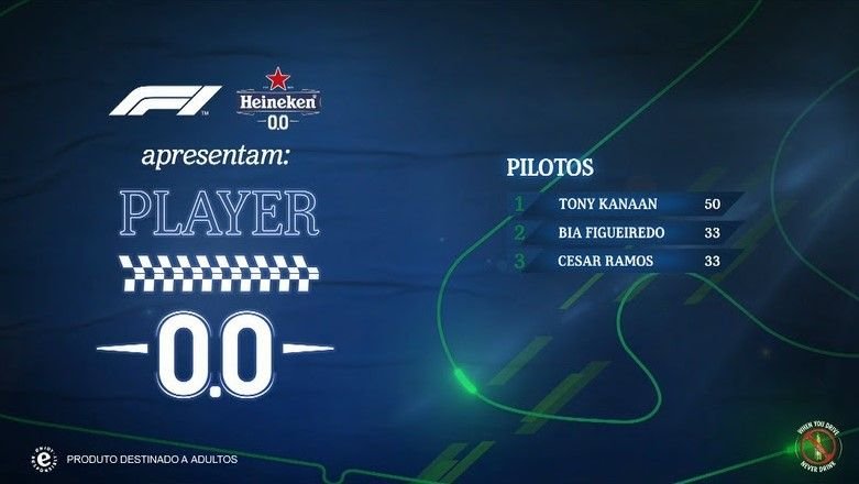 Neste domingo, 14 de novembro, às 12h00, do paddock no  Autódromo de Interlagos,acontecerá a final do Player 0.0, torneio promovido pela Heineken® 0.0 .