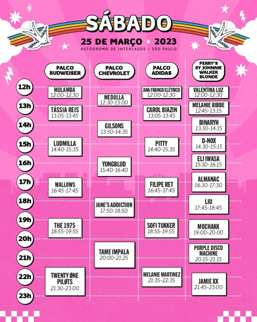 line-up do sábado