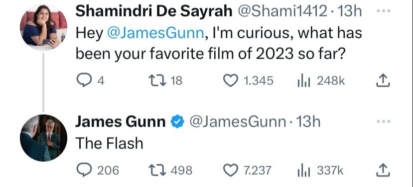 James Gunn, novo co-presidente do DC Studios diz que The Flash, filme que estreia em Junho de 2023 é o filme favorito do ano para ele.