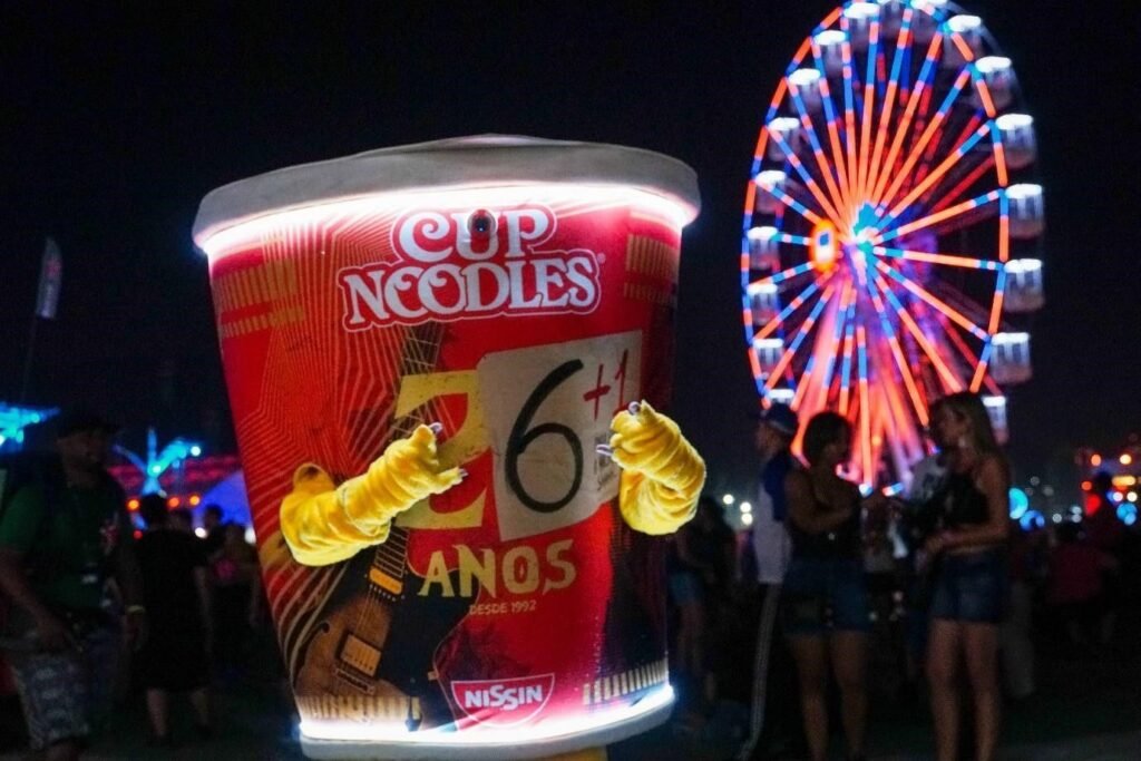 Apoiador do The Town 2023, a Nissin já tinha usado a marca Cup Noodles em outro grande festival: O Rock In Rio 2022.