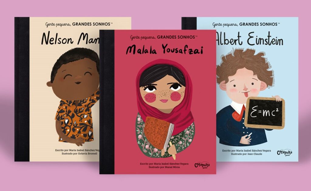 einstein, malala e mandela são abordados em nova coleção