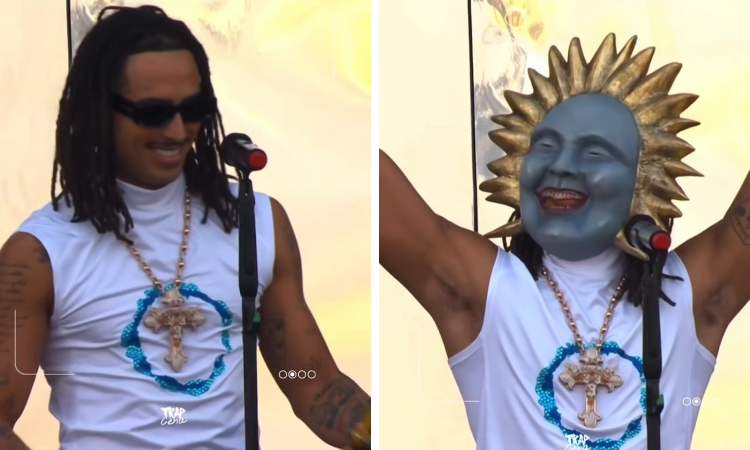 Rock in Rio: Matuê adota máscara de sol em homenagem à Sony Music